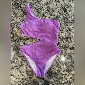 Purple Textured One-Piece - Medium